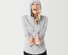 Load image into Gallery viewer, women's Heather Navy Essential Hoodie 2.0
