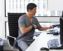 Load image into Gallery viewer, men's Royal Blue Chisec - Three-Pocket Scrub Top