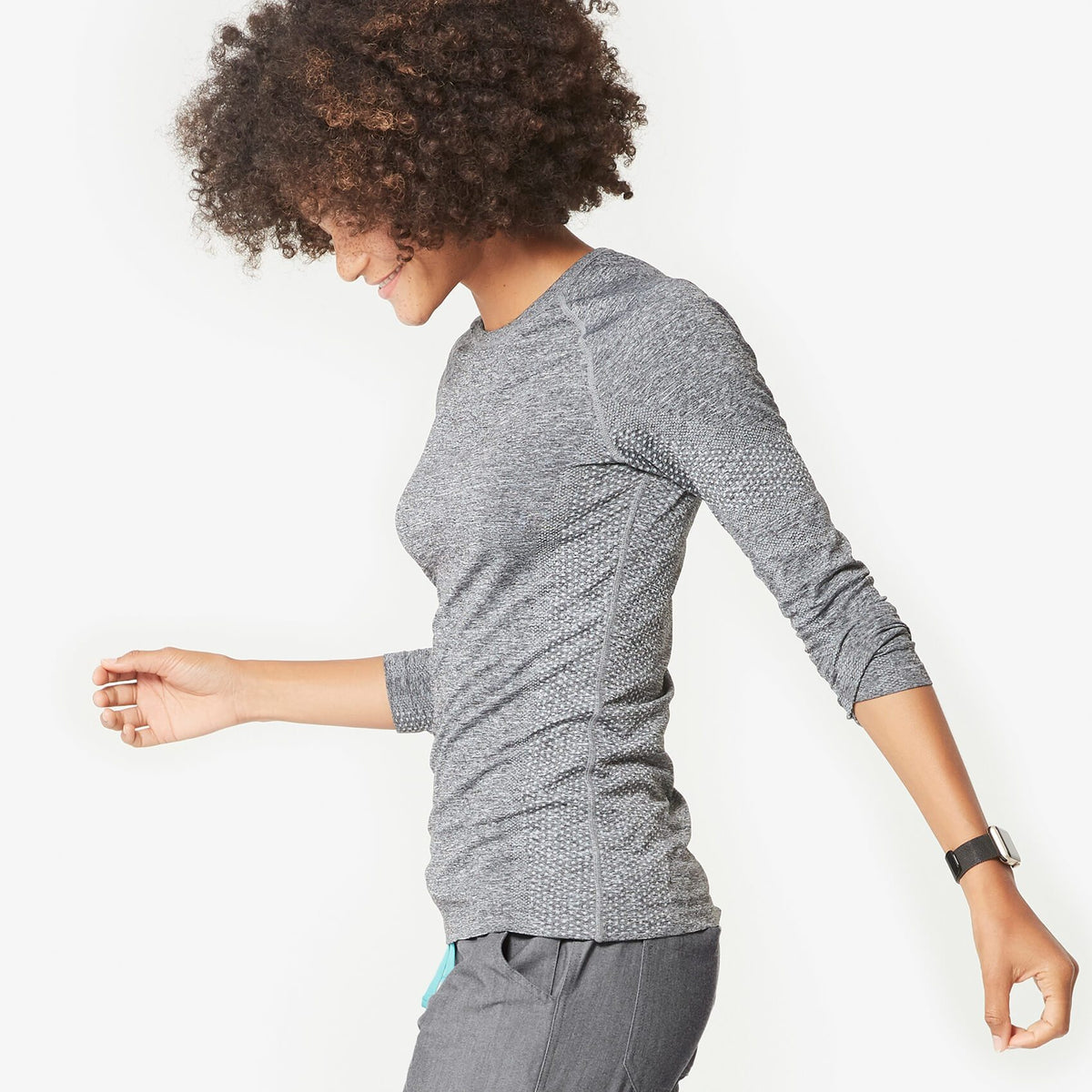 women's Heather Grey Salta - Performance Underscrub – wearfigsmdko.com