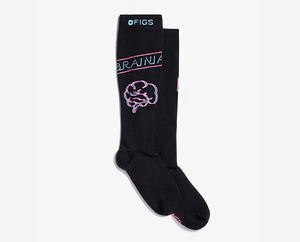 women's Black Brainiac - Compression Socks