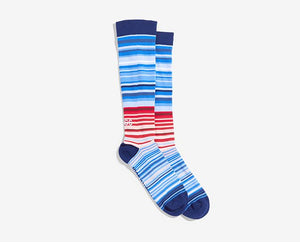 women's Blue Mini-Stripe - Compression Socks